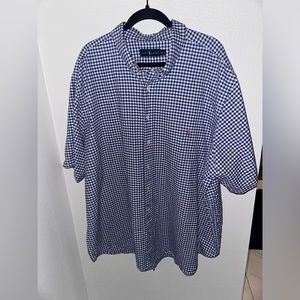 Polo Ralph Lauren blue gingham short sleeve button down shirt size 2XB